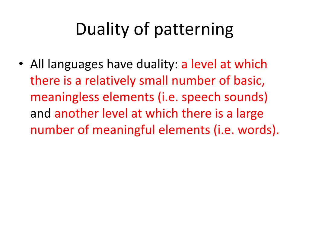 duality of patterning