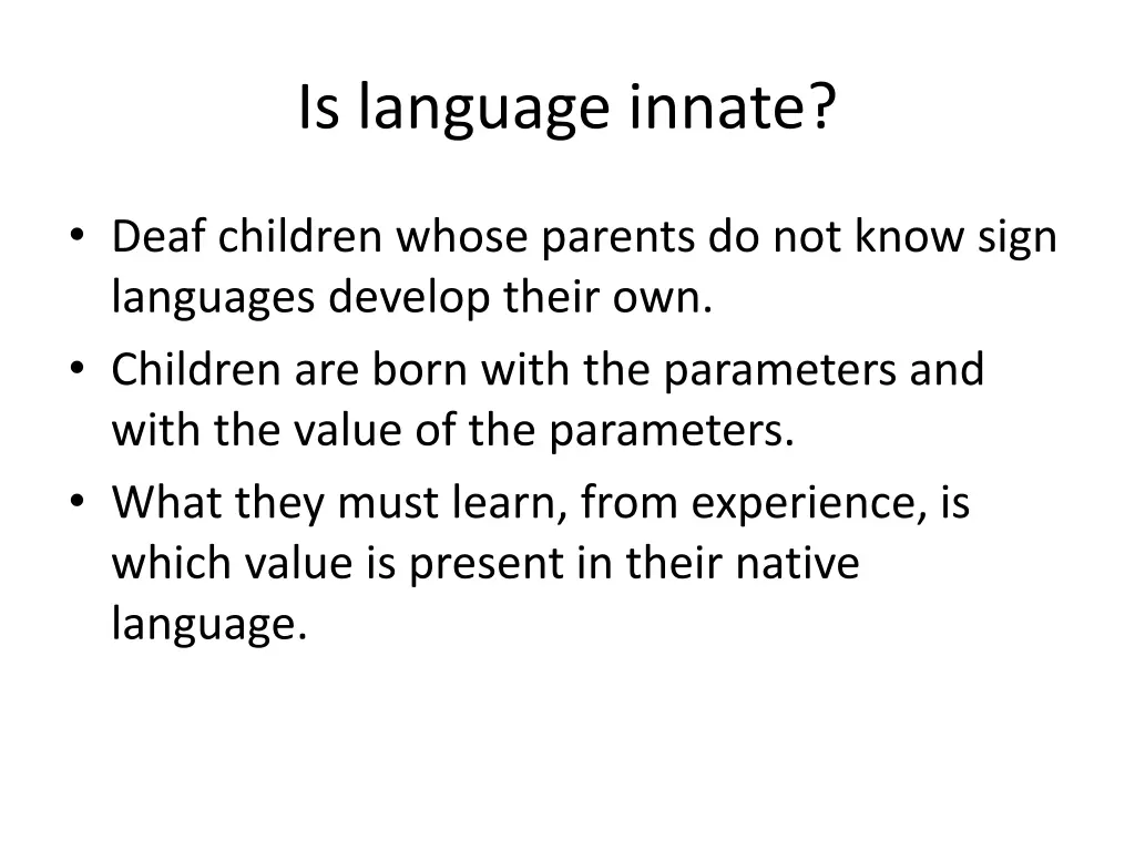 is language innate