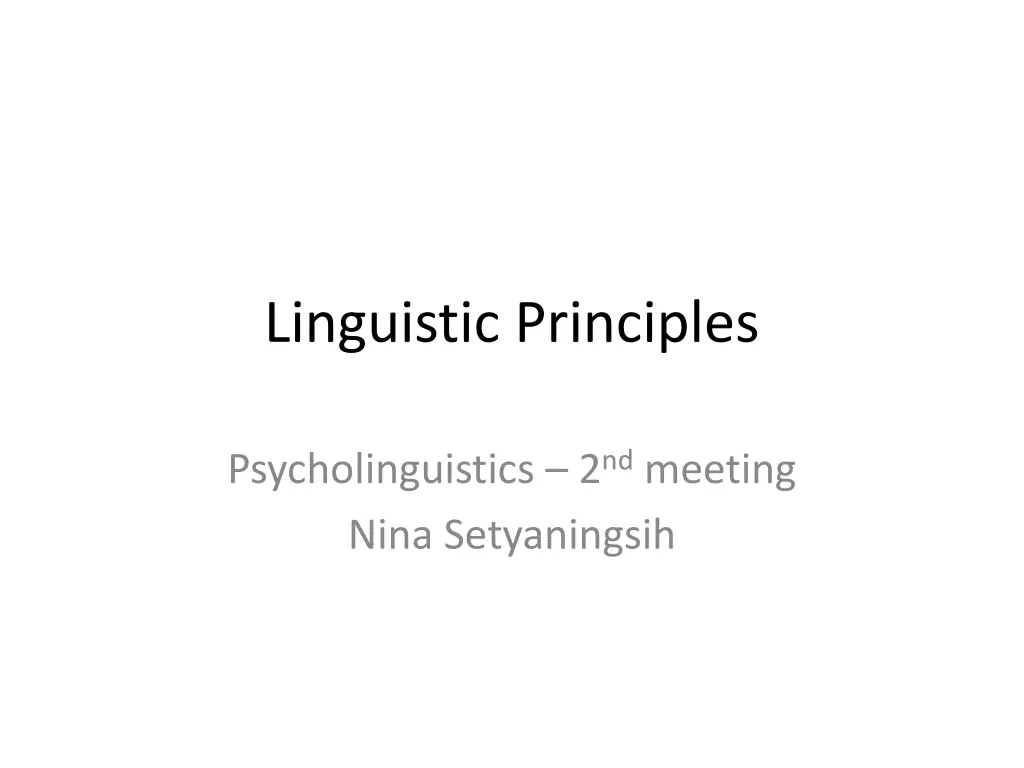 linguistic principles
