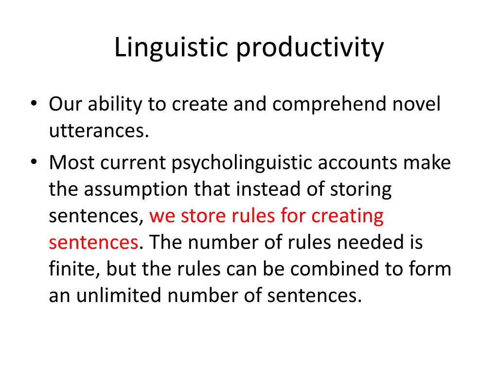 linguistic productivity