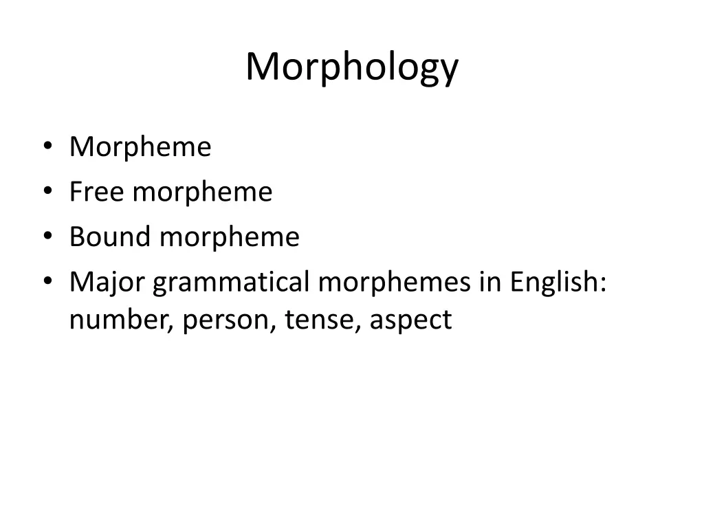 morphology