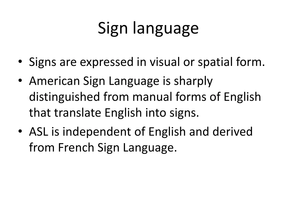 sign language