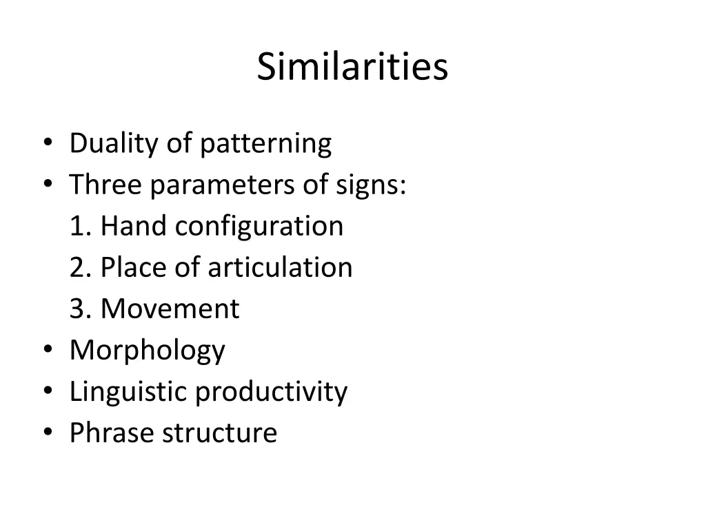 similarities