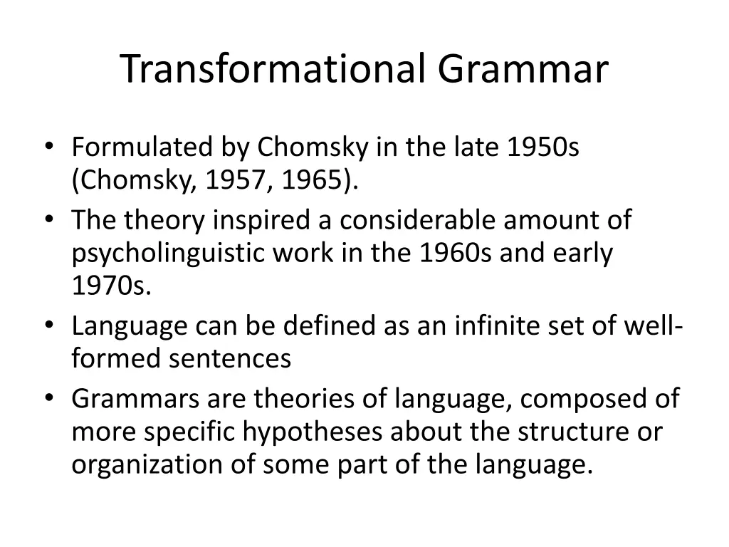 transformational grammar