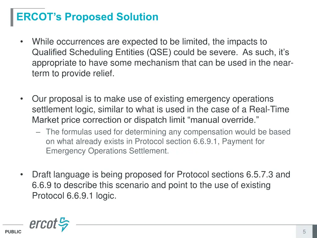 ercot s proposed solution