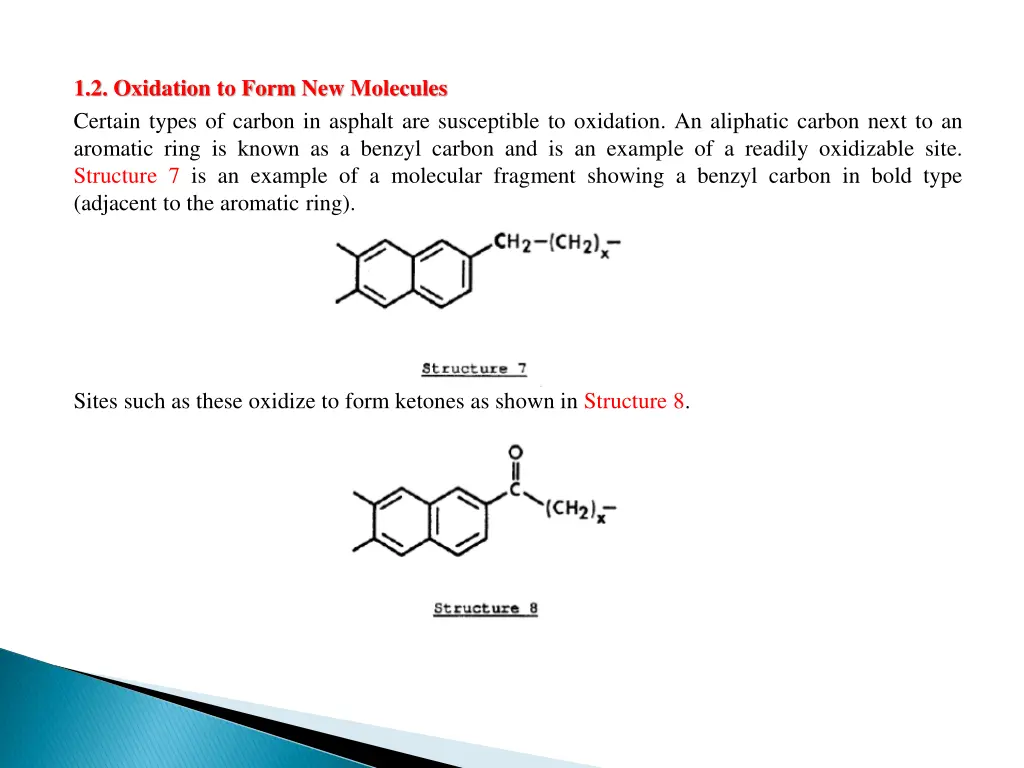 1 2 oxidation to form new molecules certain types