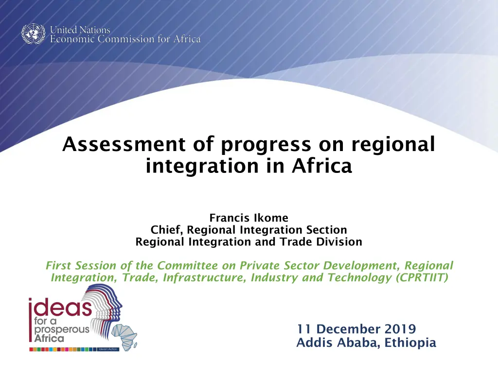 assessment of progress on regional integration