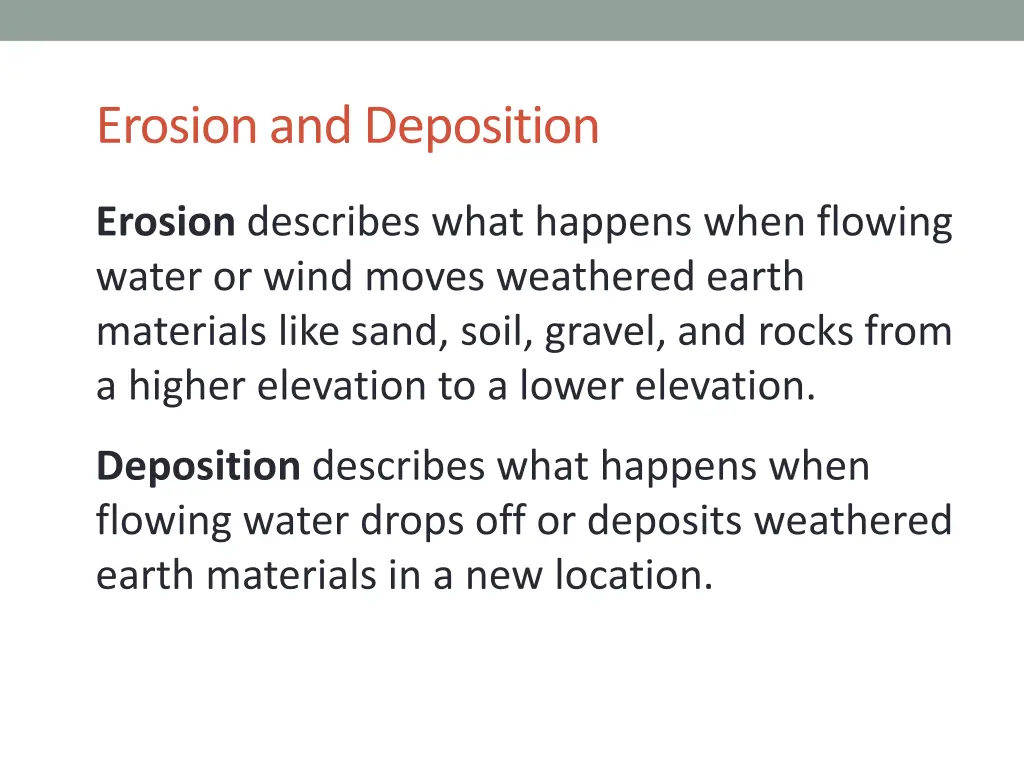 erosion and deposition