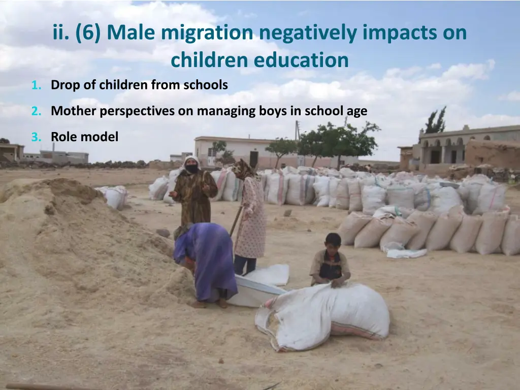 ii 6 male migration negatively impacts