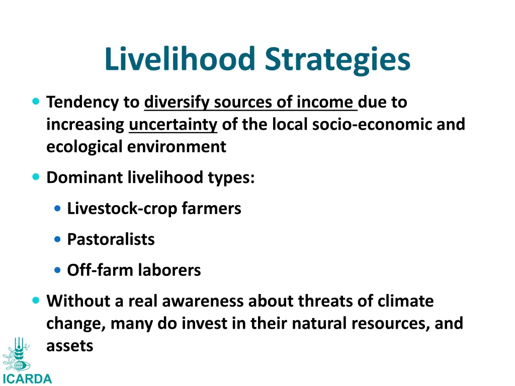 livelihood strategies