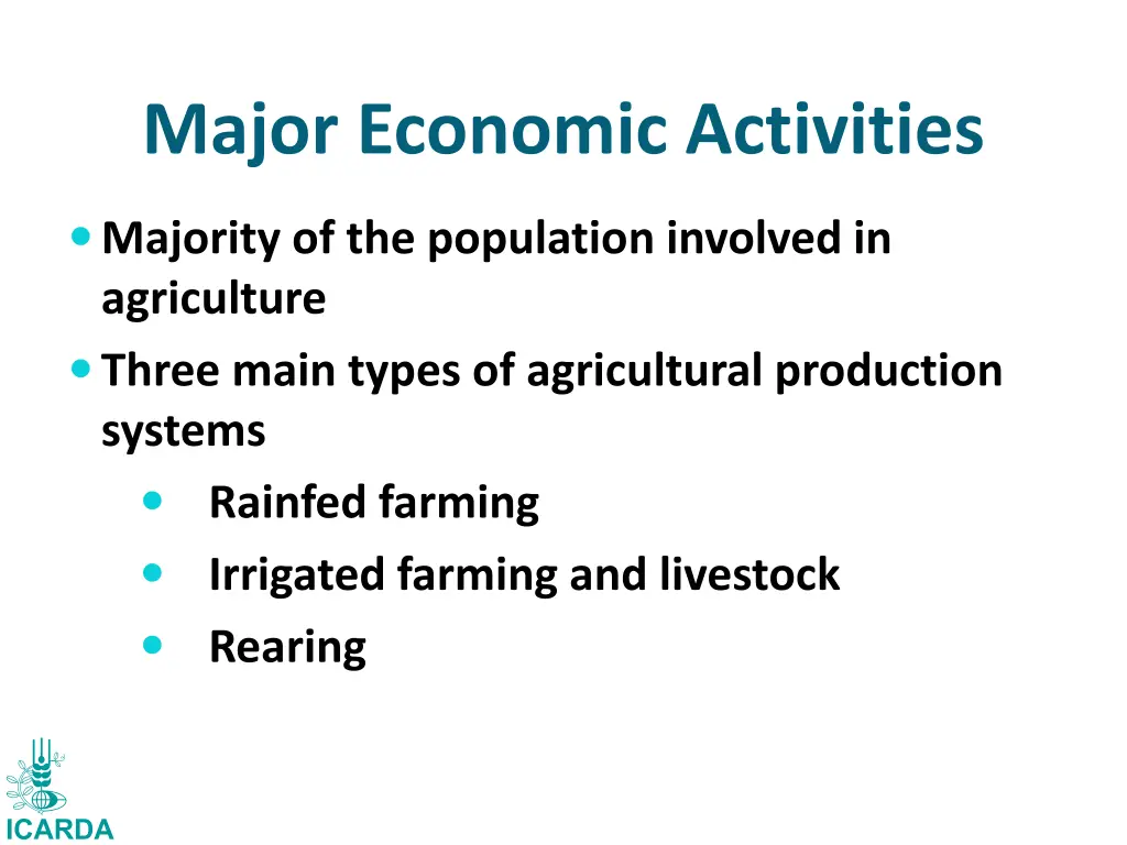major economic activities