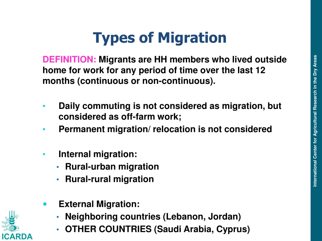 types of migration