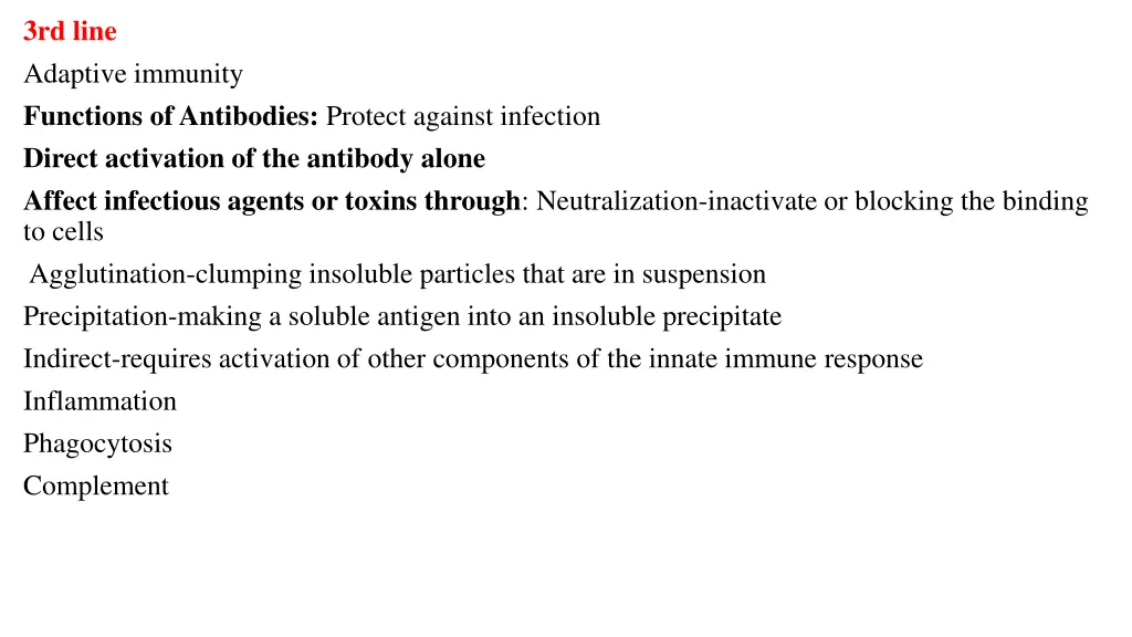 3rd line adaptive immunity functions
