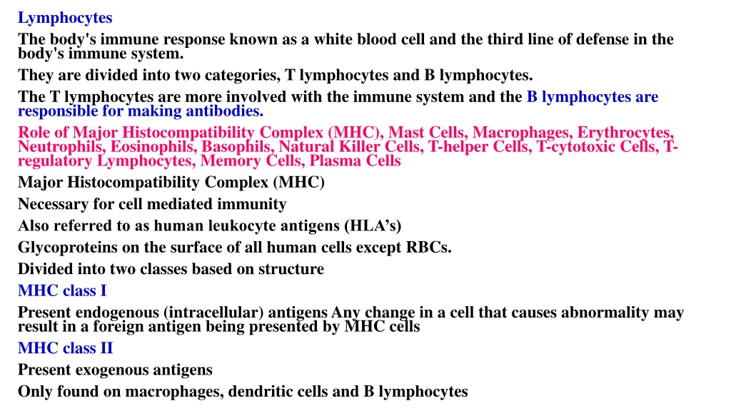 lymphocytes the body s immune response known