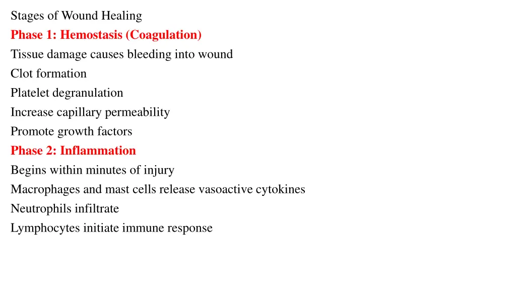 stages of wound healing phase 1 hemostasis