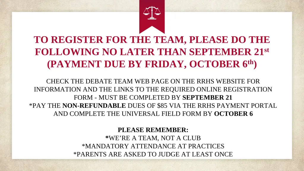 to register for the team please do the following