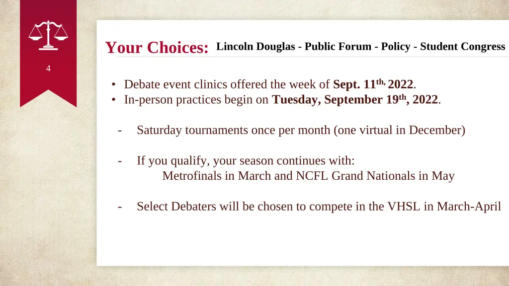 your choices