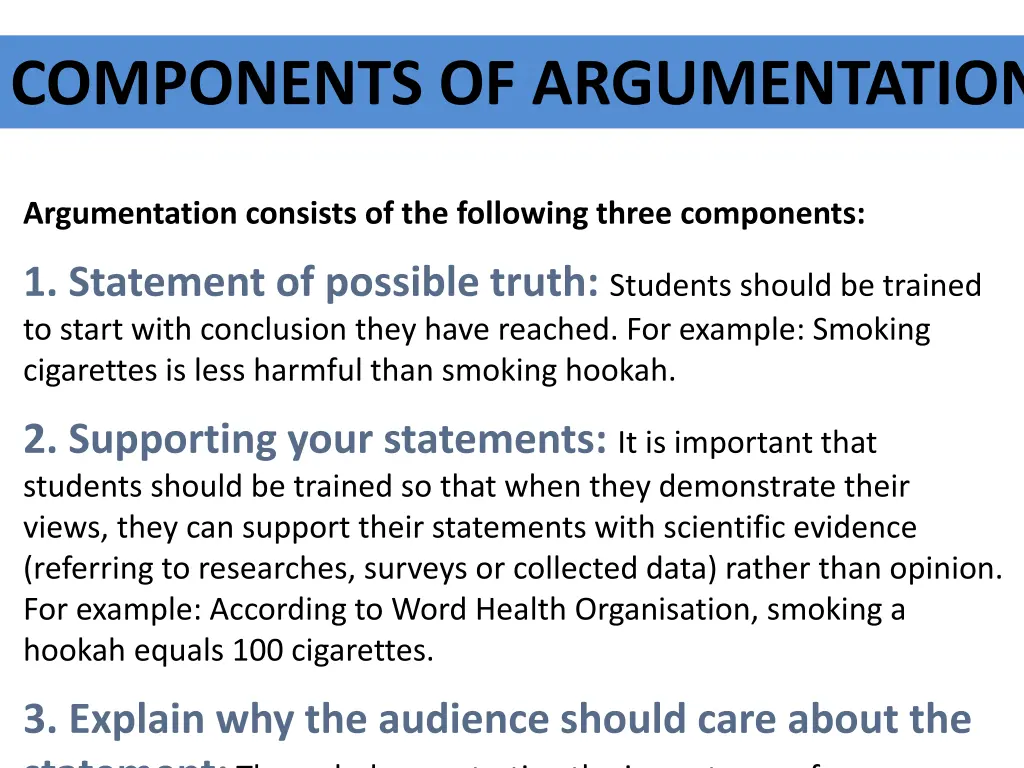 components of argumentation