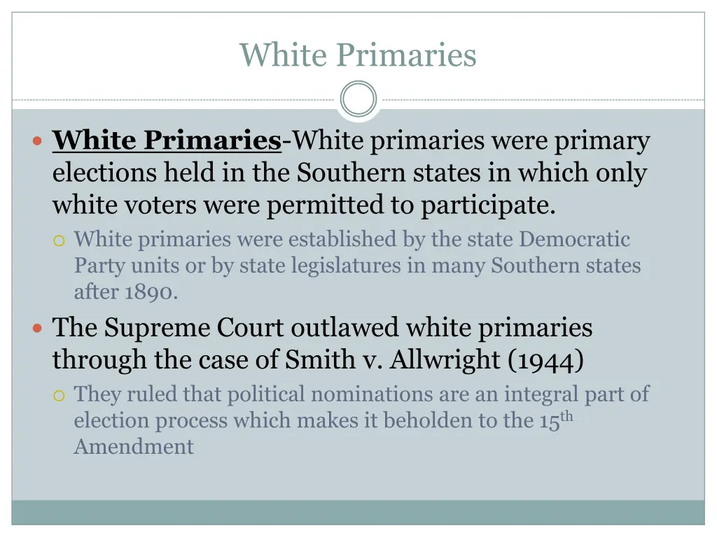 white primaries