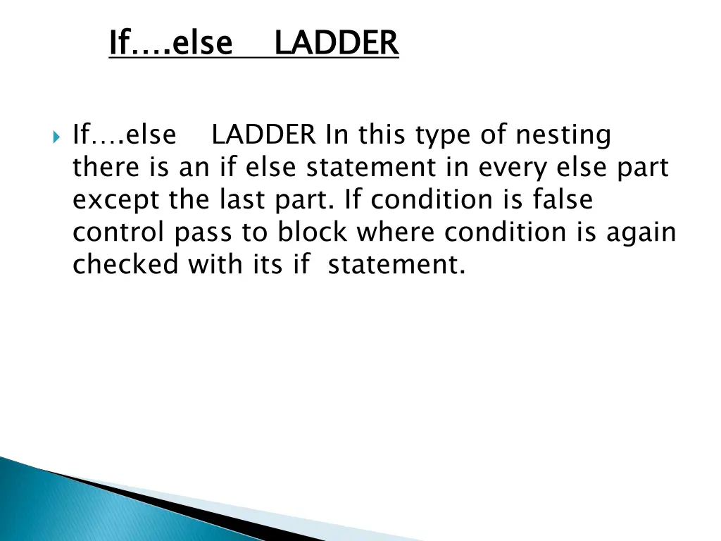 if else ladder