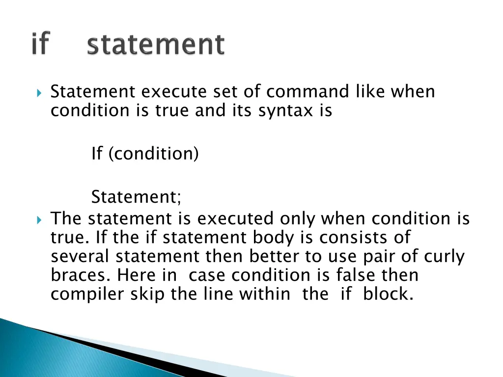 statement execute set of command like when