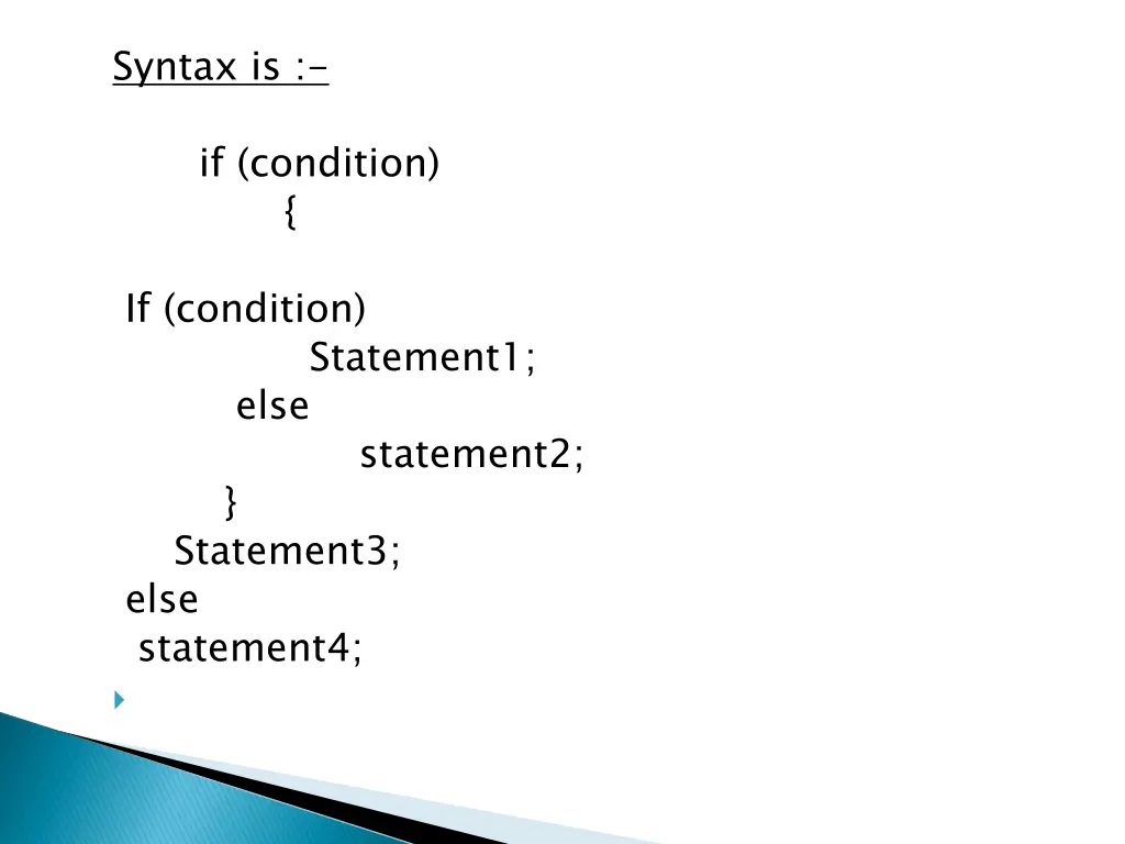 syntax is
