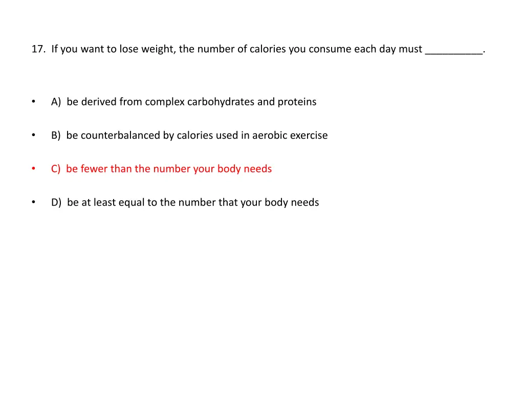 17 if you want to lose weight the number