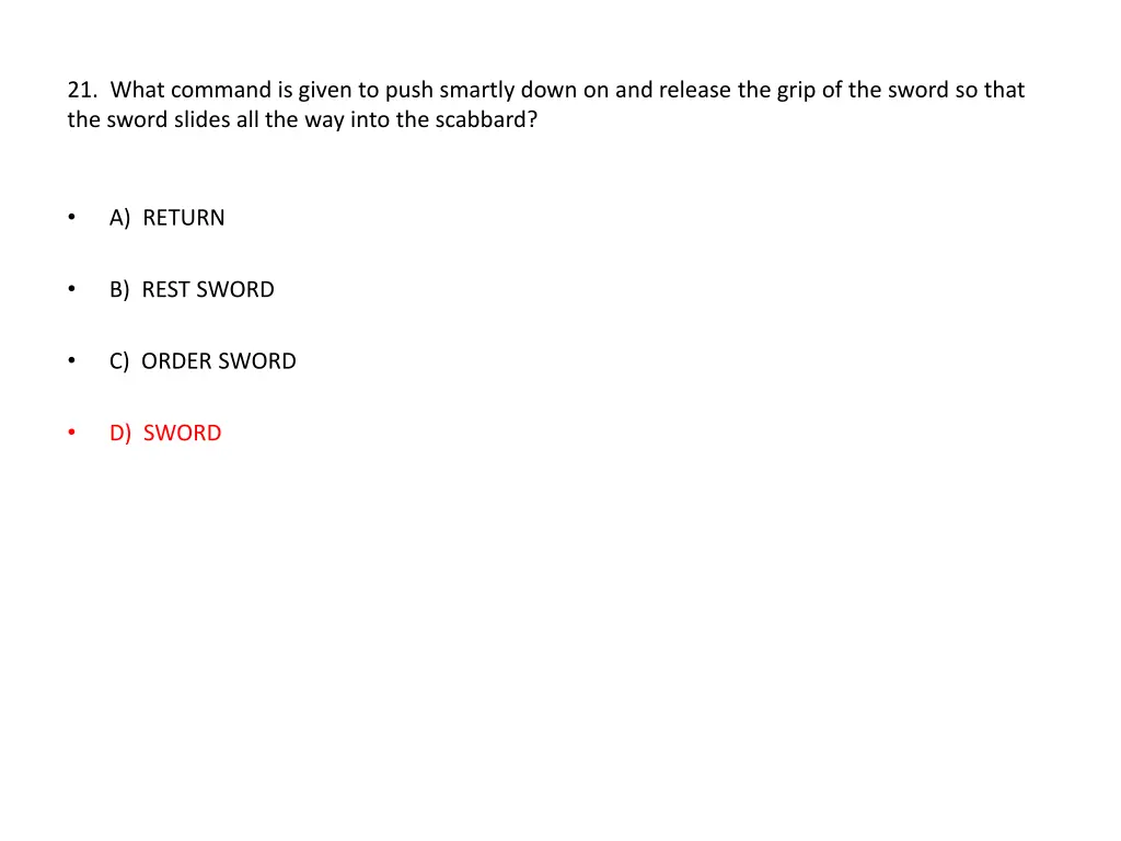 21 what command is given to push smartly down