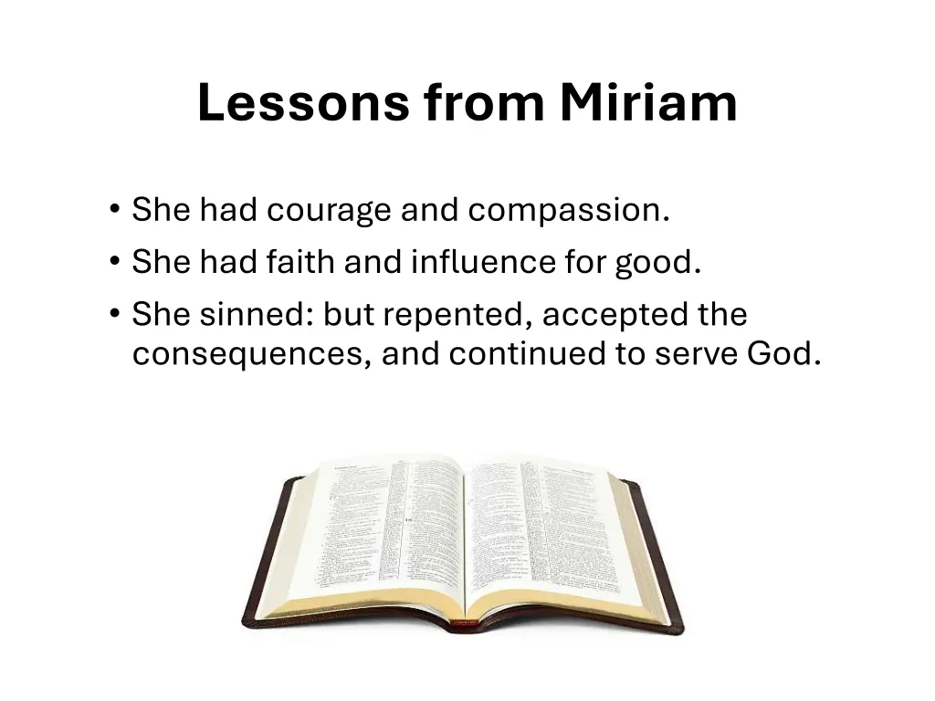 lessons from miriam