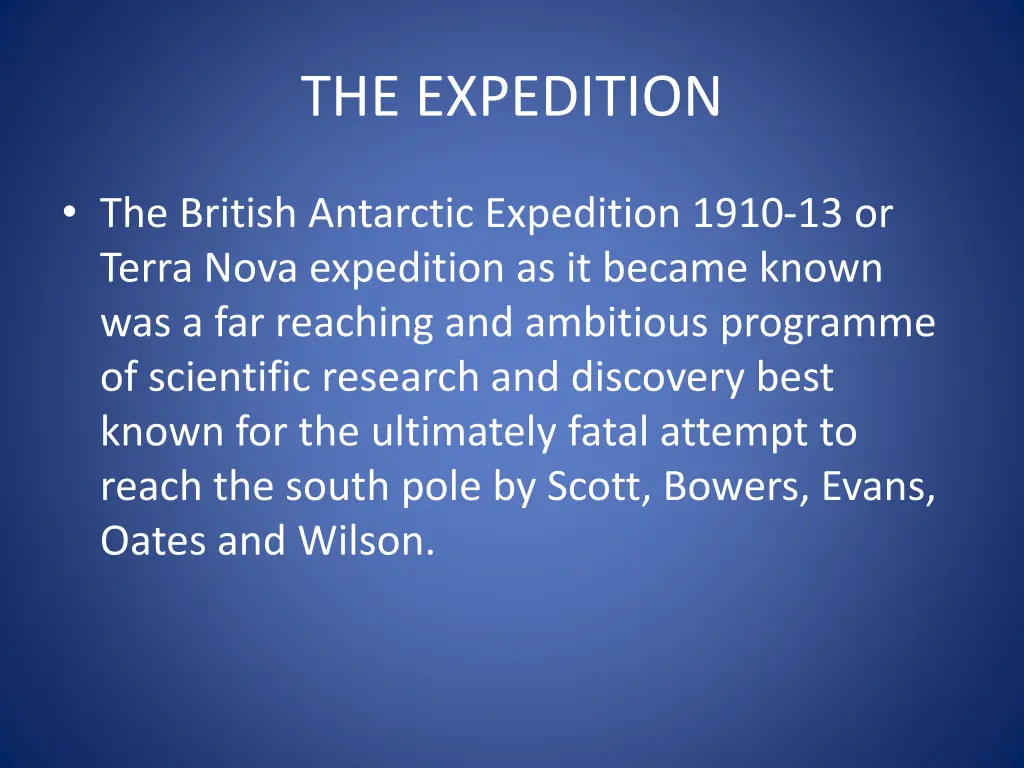 the expedition