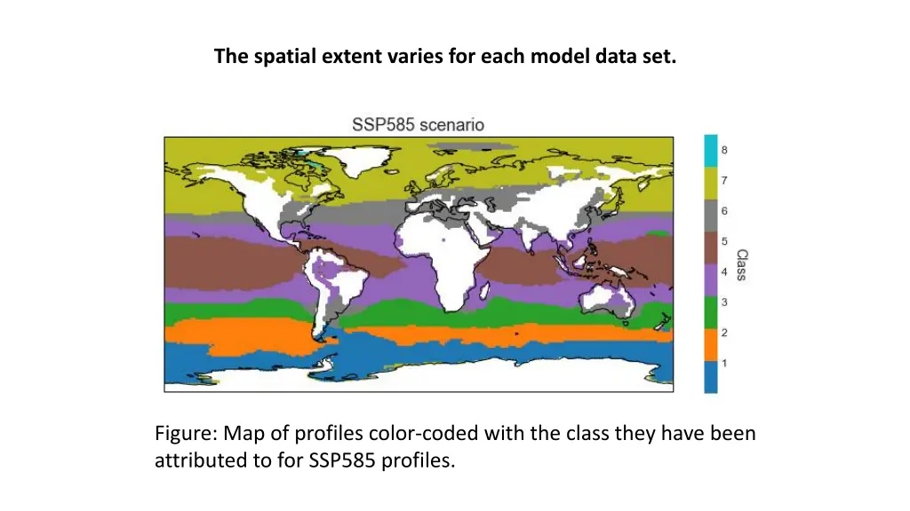 the spatial extent varies for each model data set