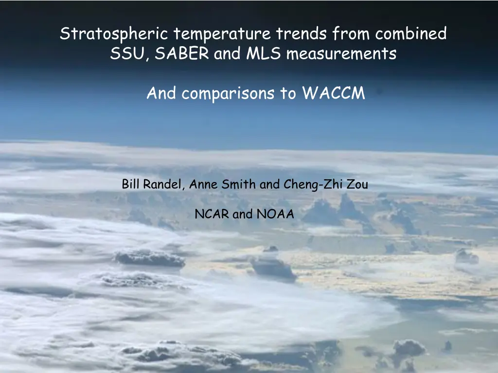 stratospheric temperature trends from combined