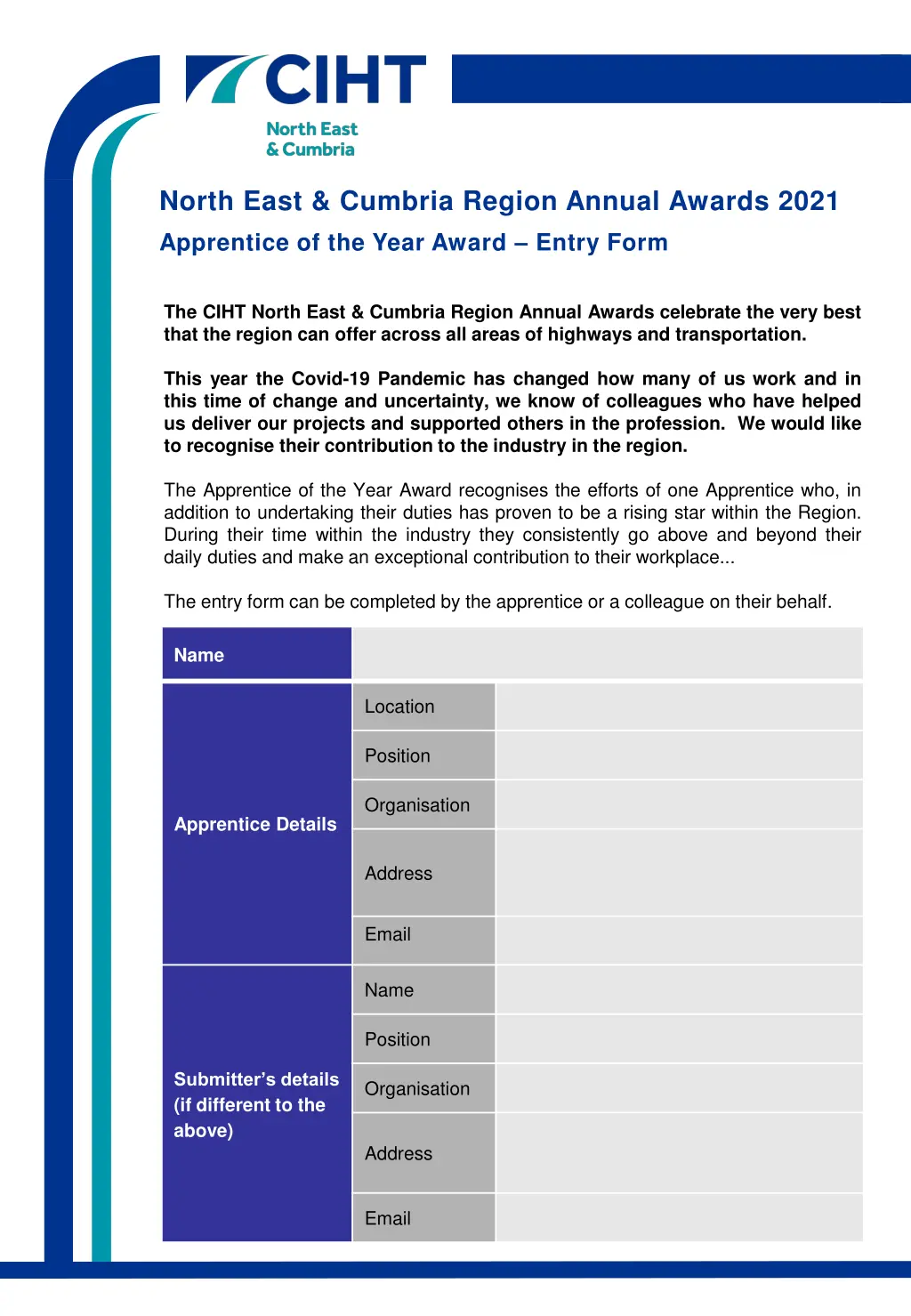 north east cumbria region annual awards 2021