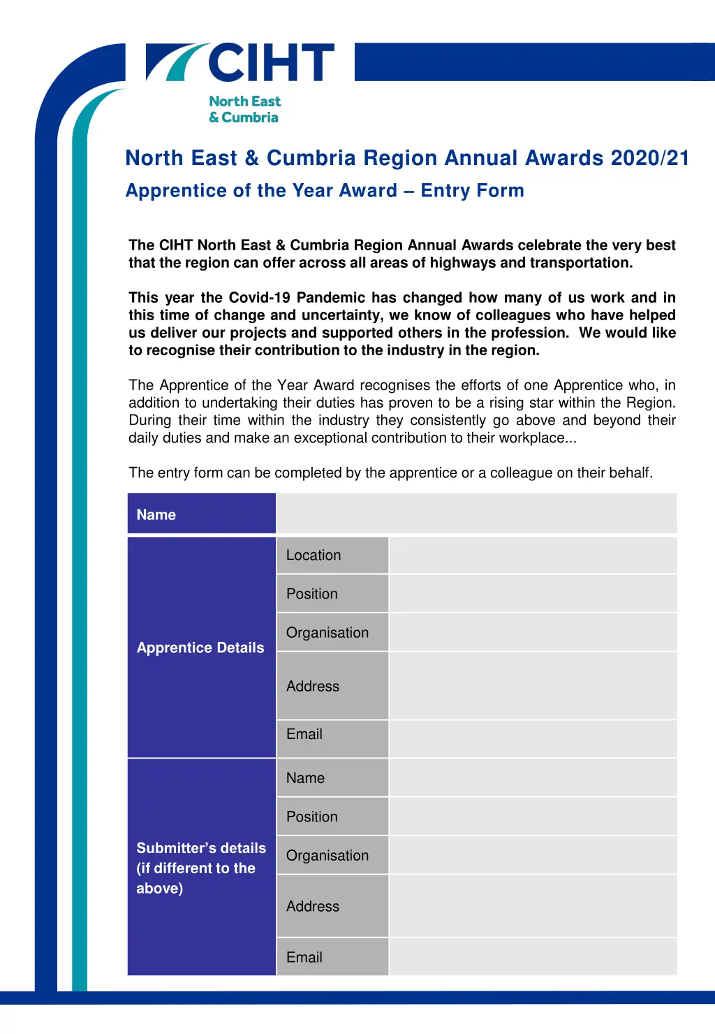 north east cumbria region annual awards 2020