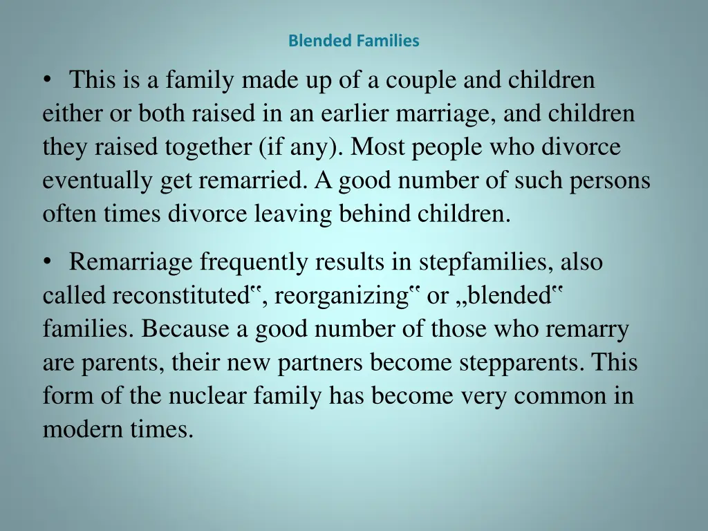 blended families