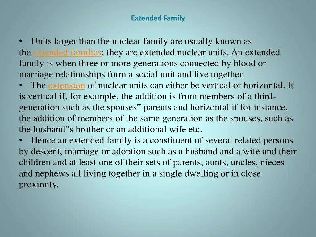 extended family