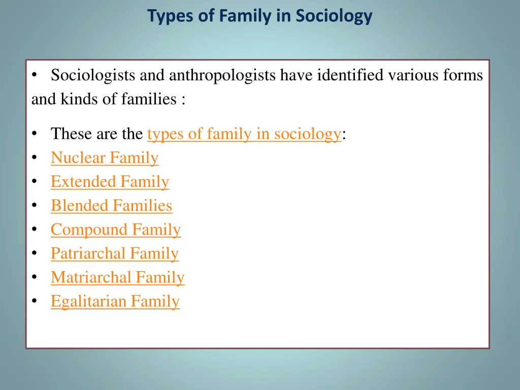 types of family in sociology
