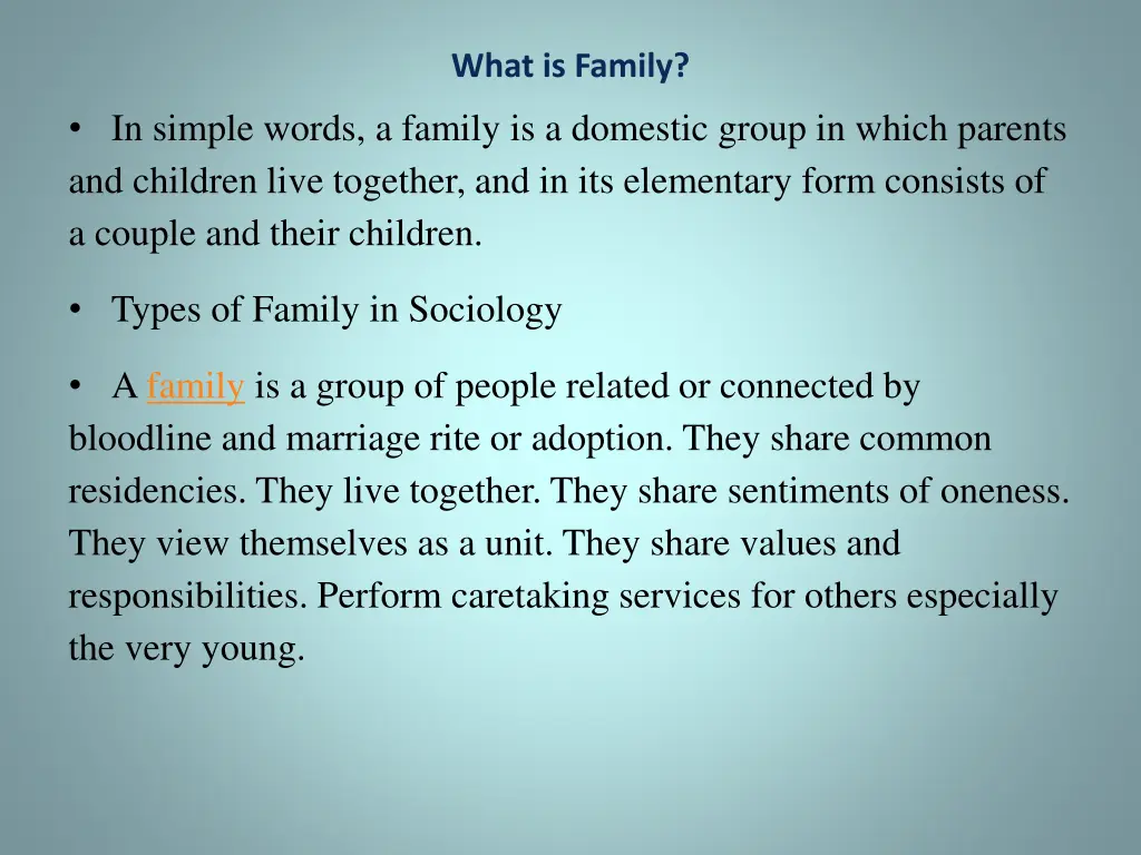 what is family
