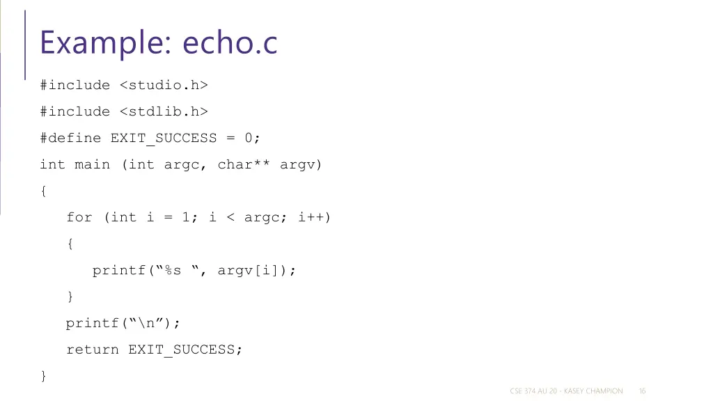 example echo c