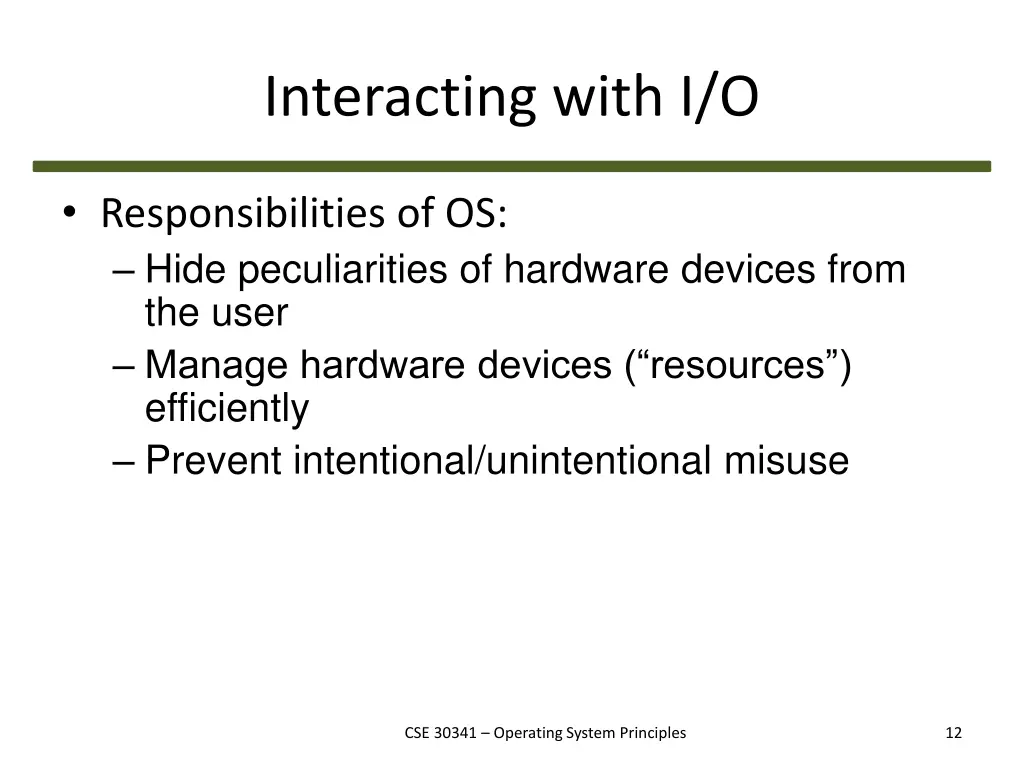 interacting with i o 1