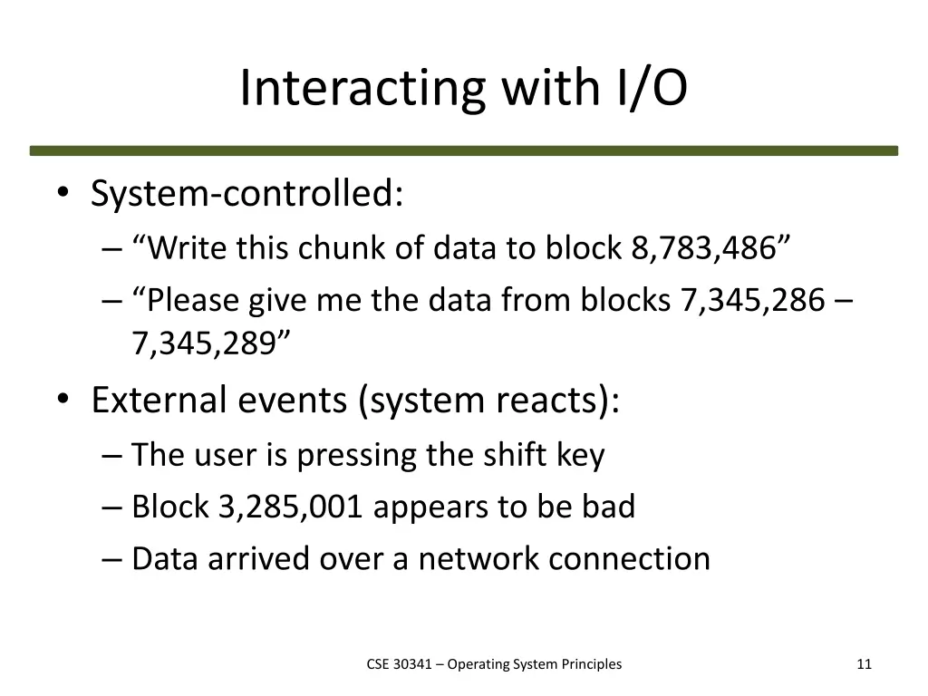 interacting with i o