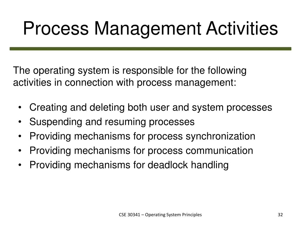 process management activities