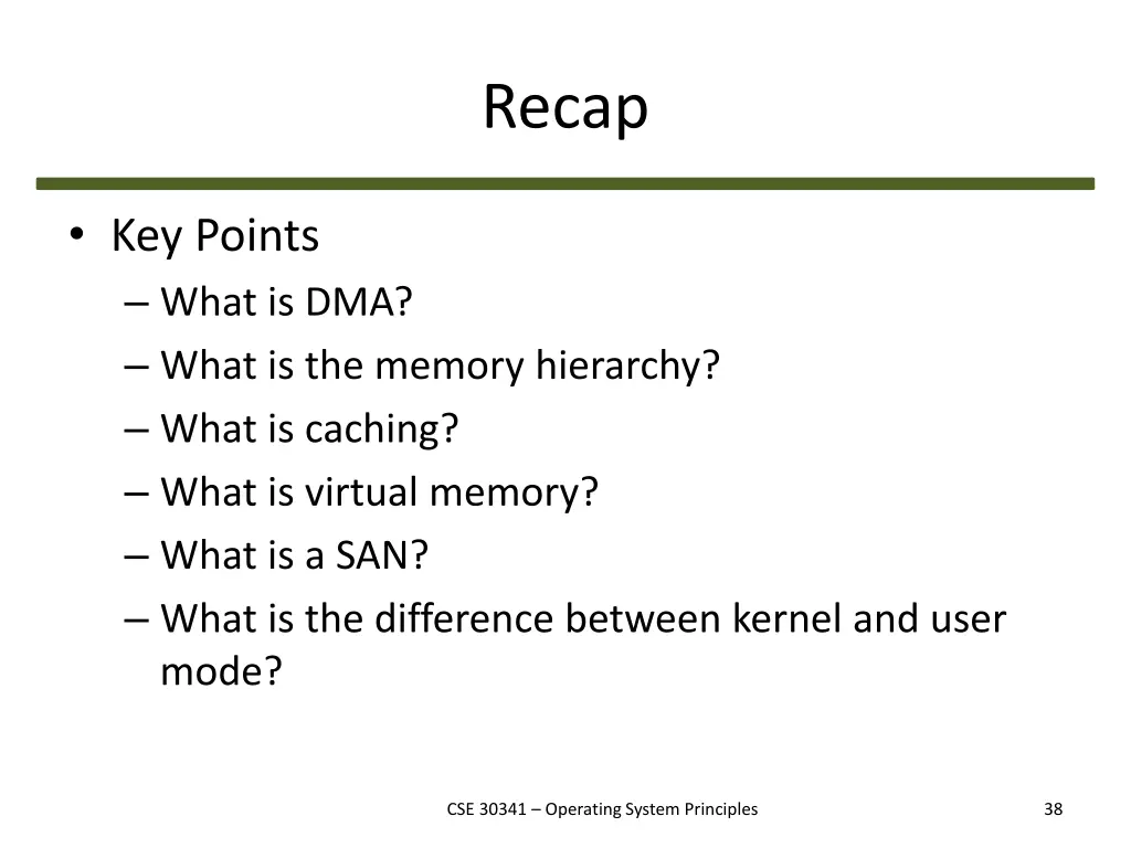recap