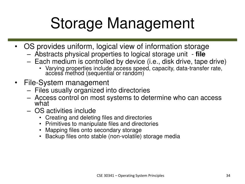 storage management