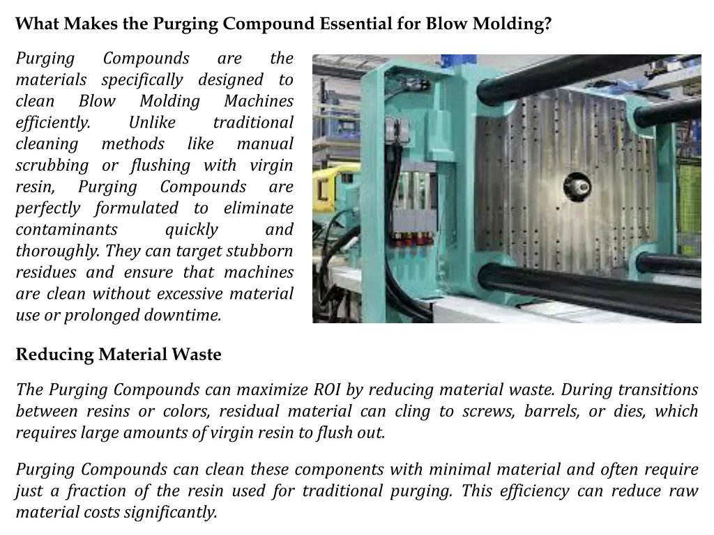 what makes the purging compound essential