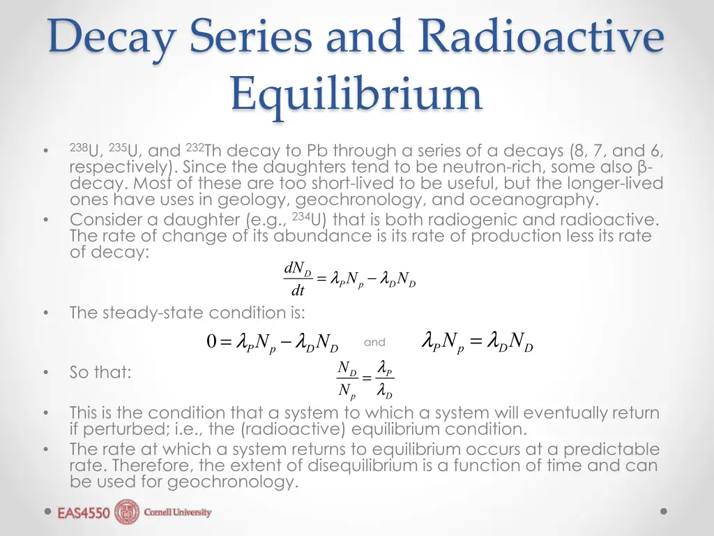 decay series and radioactive equilibrium