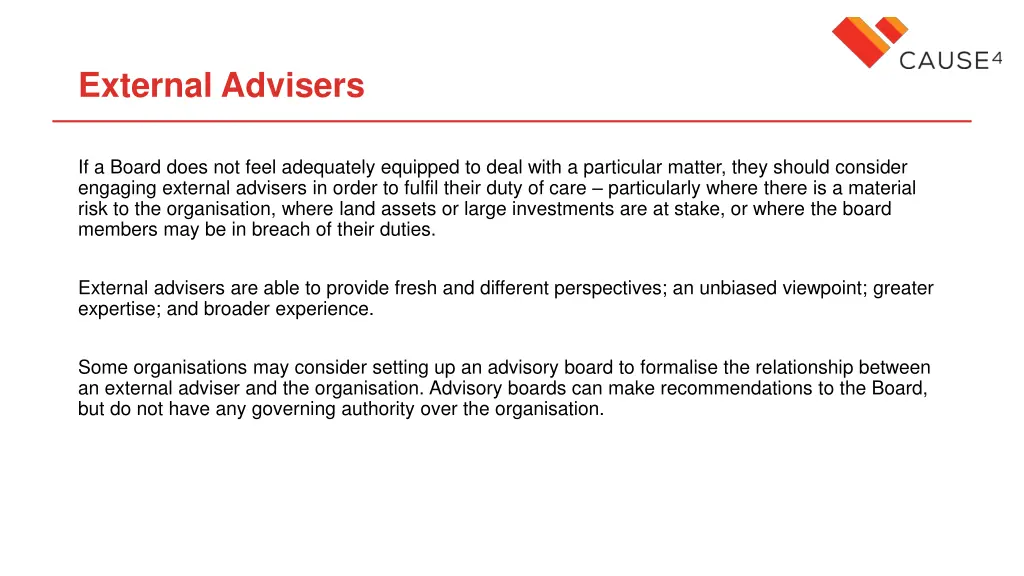 external advisers