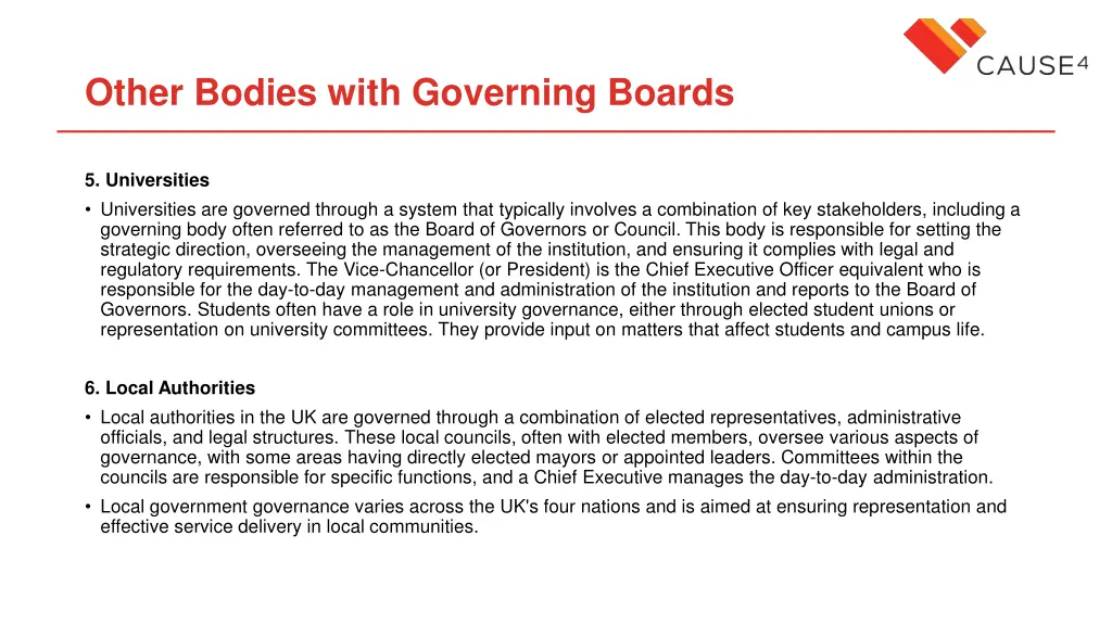 other bodies with governing boards