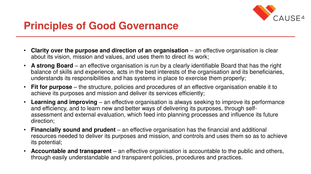principles of good governance