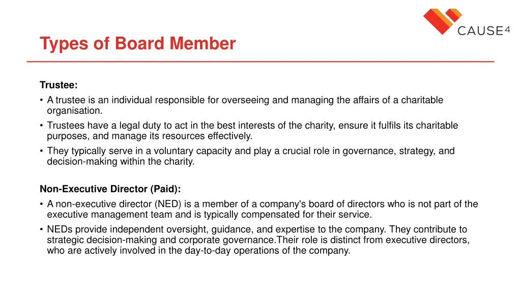 types of board member